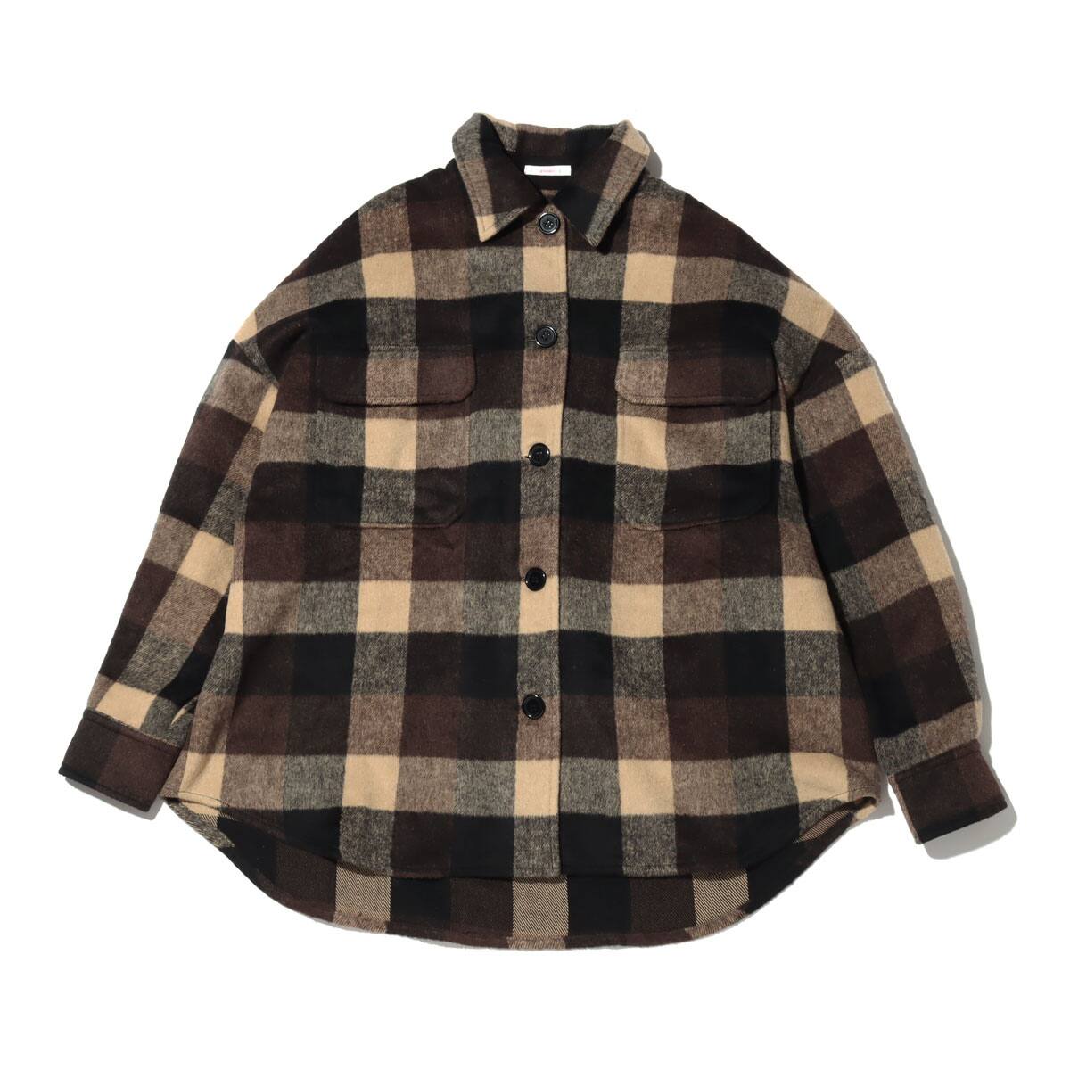 atmos pink チェック柄 ビック ネルシャツ BROWN 20FA-I_photo_large