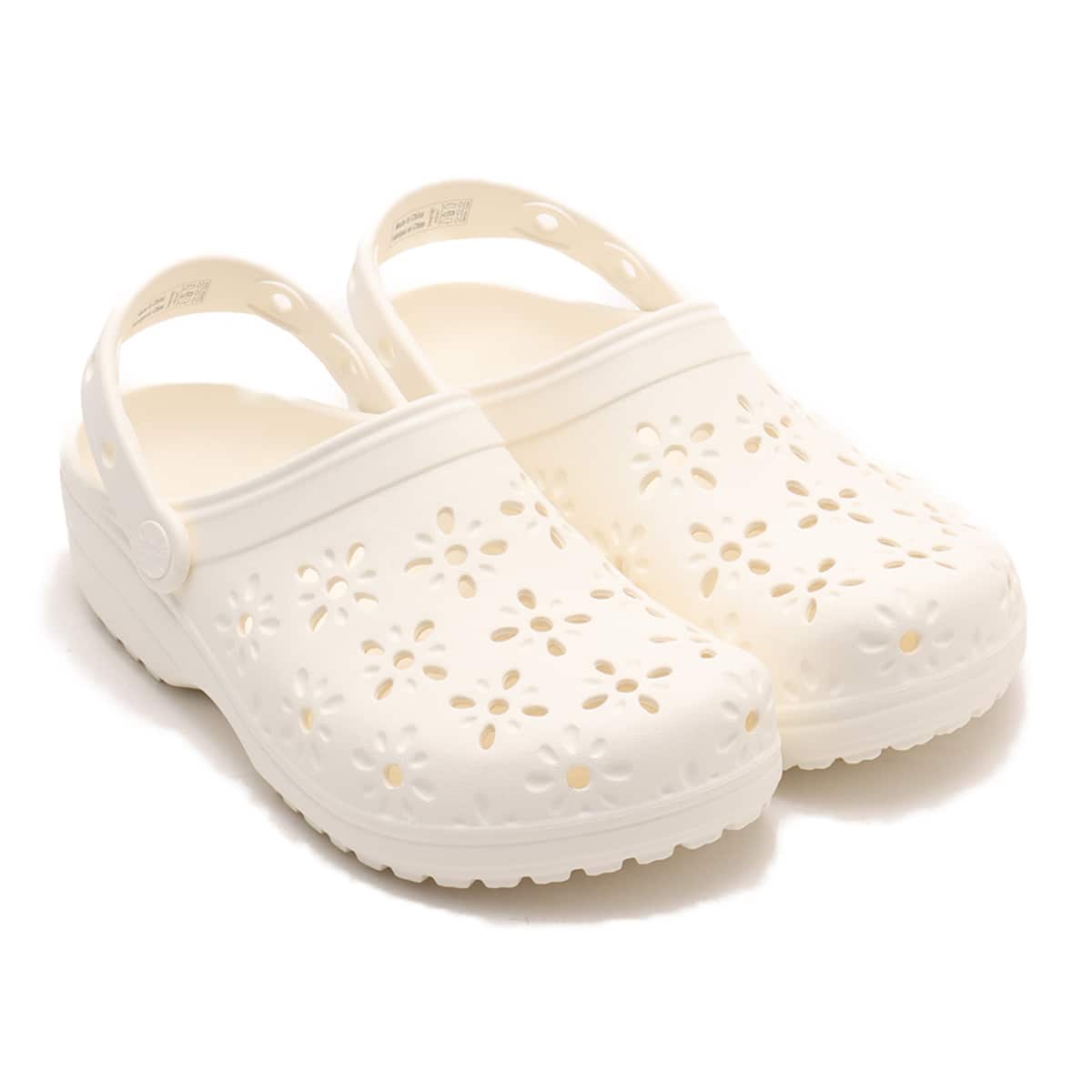crocs Classic Floral Cut-Out Clog Chalkのメイン画像