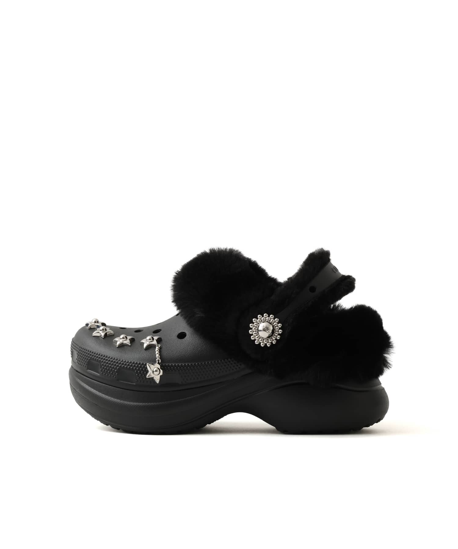 crocs Bae Lined Metal Minis Clog Blackのメイン画像