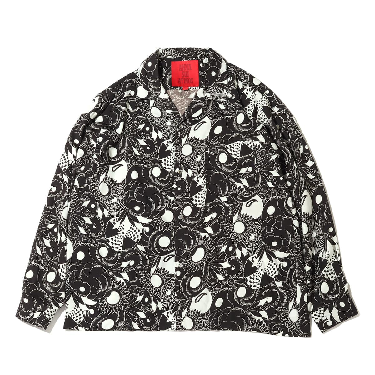 ANNA SUI x ATMOS 総柄 ロングシャツ BLACK