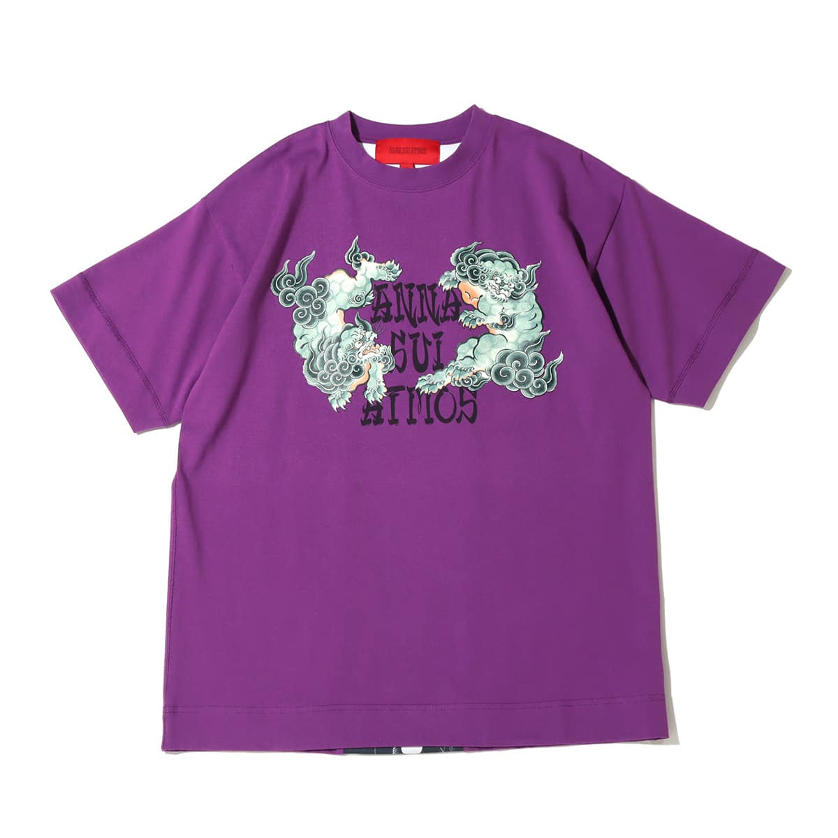 ANNA SUI x ATMOS センターバッグ 切替Tシャツ PURPLE 21HO-I