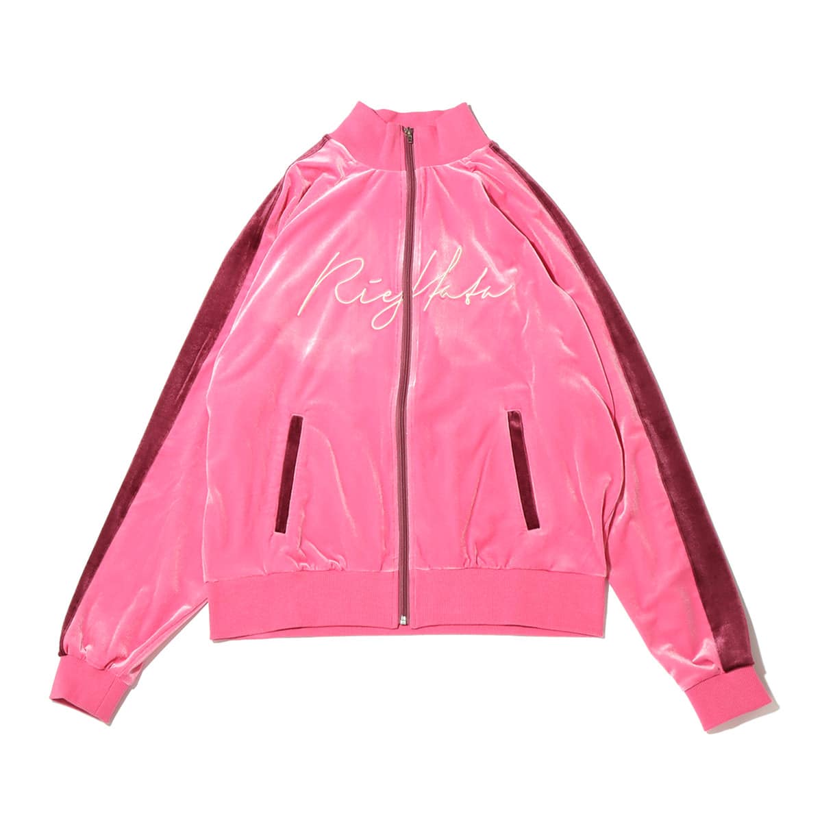 atmos pink RIEHATA × atmospink ベロア ジャージジャケット PINK