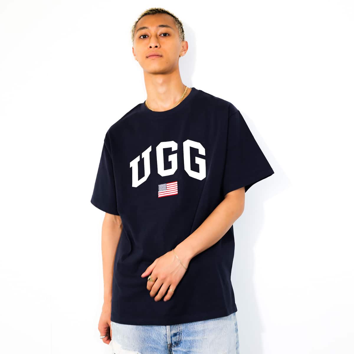 UGG US 刺繍ロゴ Tシャツ NAVY 21FW-I_photo_large