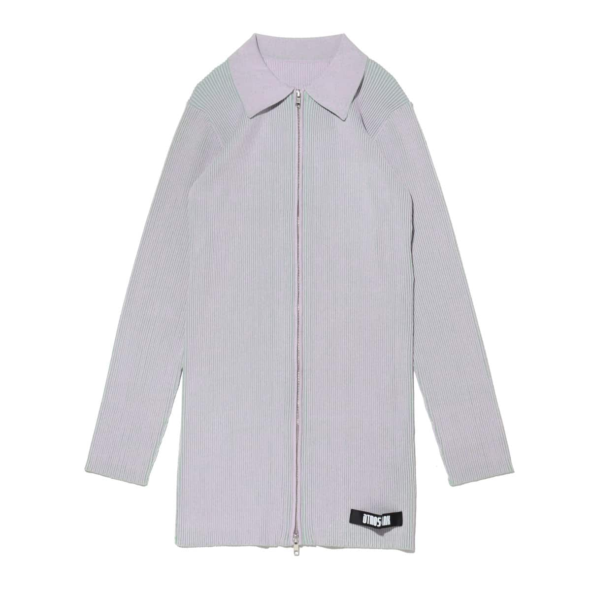 atmos pink ZIP バイカラー リブニット OP PURPLE