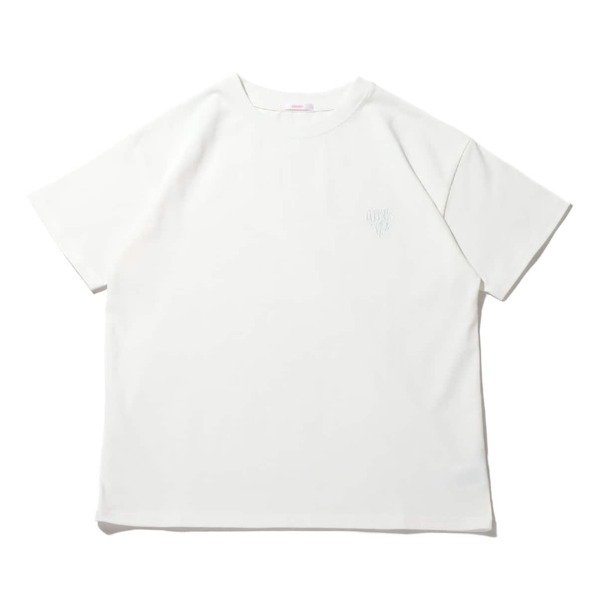 atmos pink ハートロゴ刺繍 Tシャツ WHITE