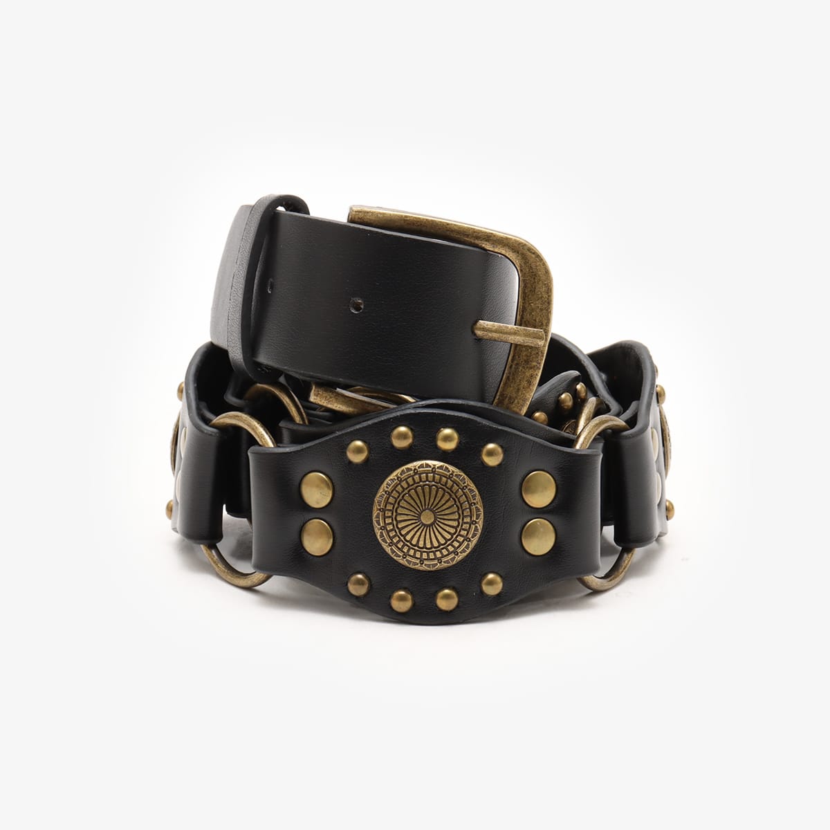 atmos pink Rivet Faux Leather Belt  BLACK のメイン画像