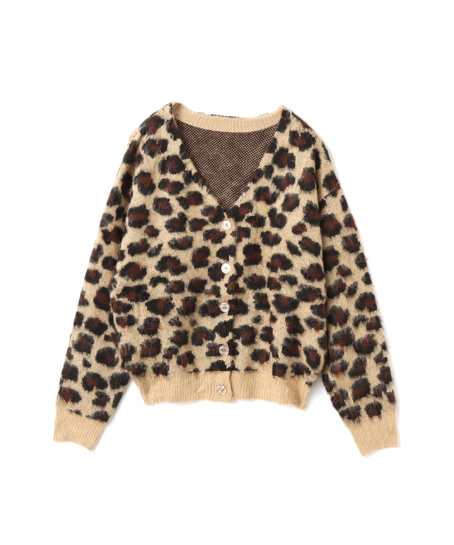 atmos pink Leopard Knit Cardigan BEIGEのメイン画像