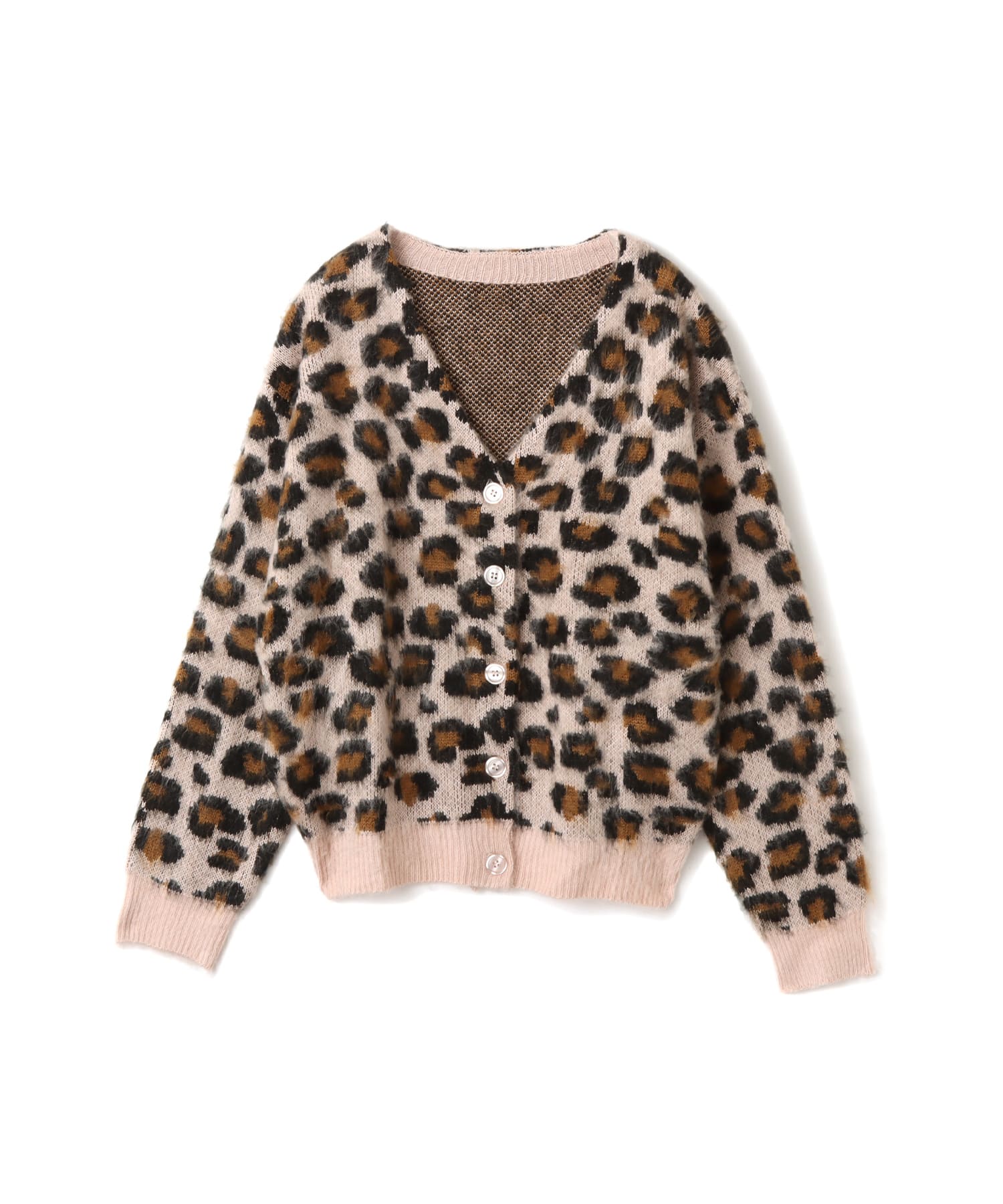 atmos pink Leopard Knit Cardigan PINKのメイン画像