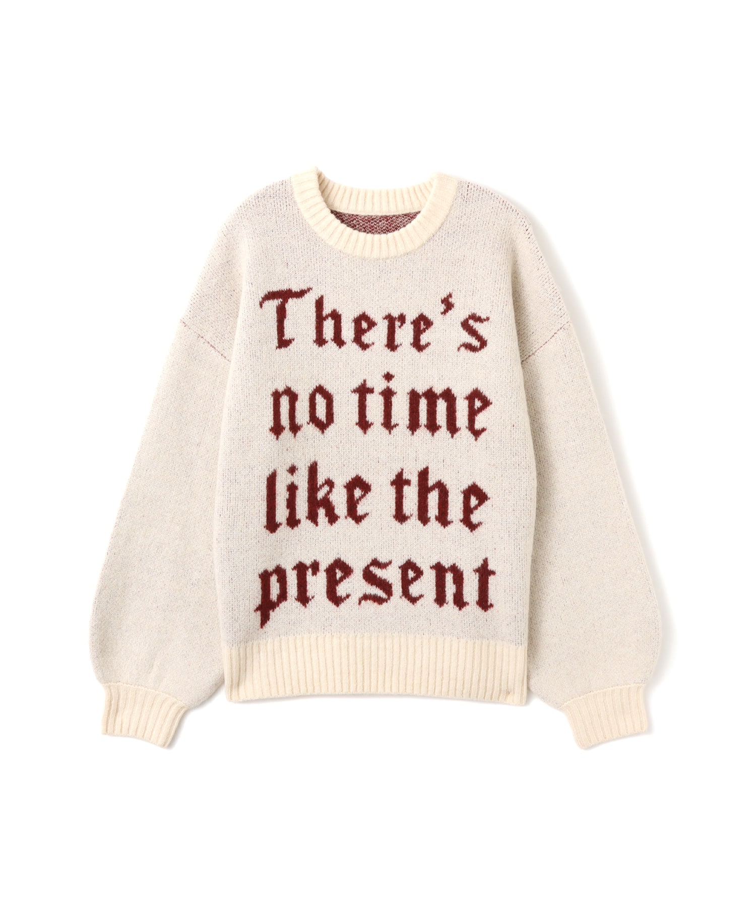 atmos pink  Logo Crew Knit Tops WHITEのメイン画像