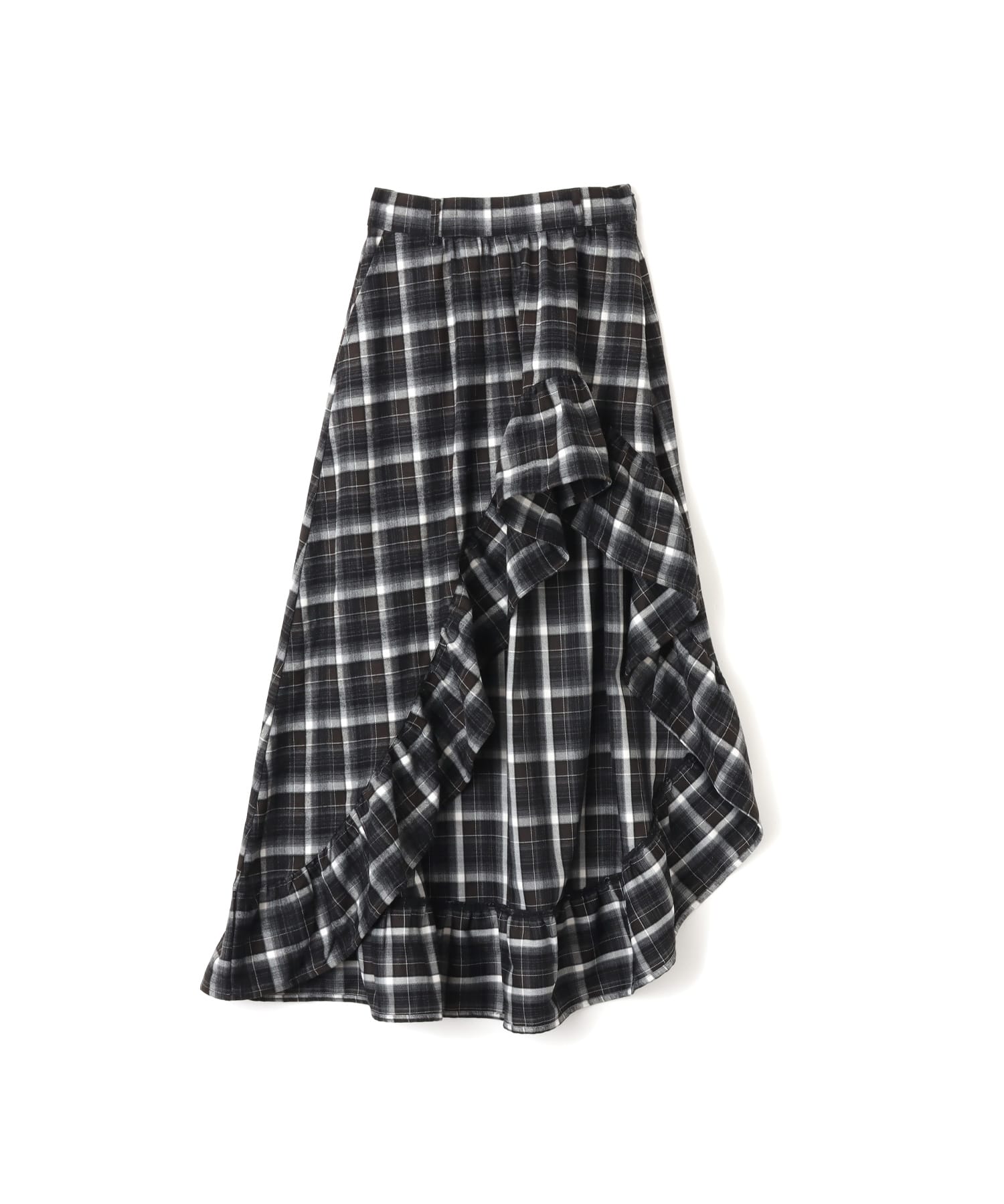 atmos pink Asymmetry Check Skirt BLACKのメイン画像