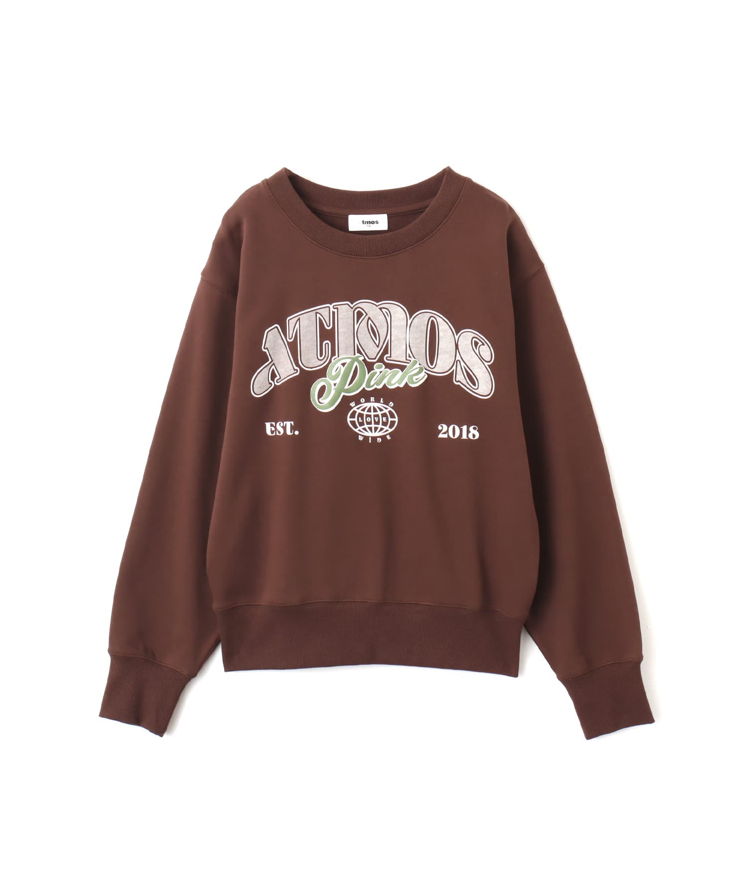 atmos pink College Logo Sweatshirt BROWNのメイン画像