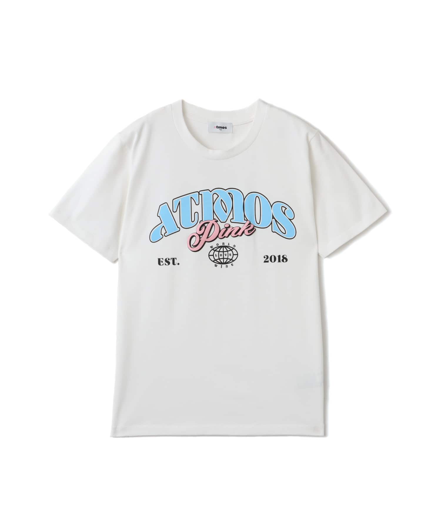 atmos pink College Logo T-shirt WHITEのメイン画像