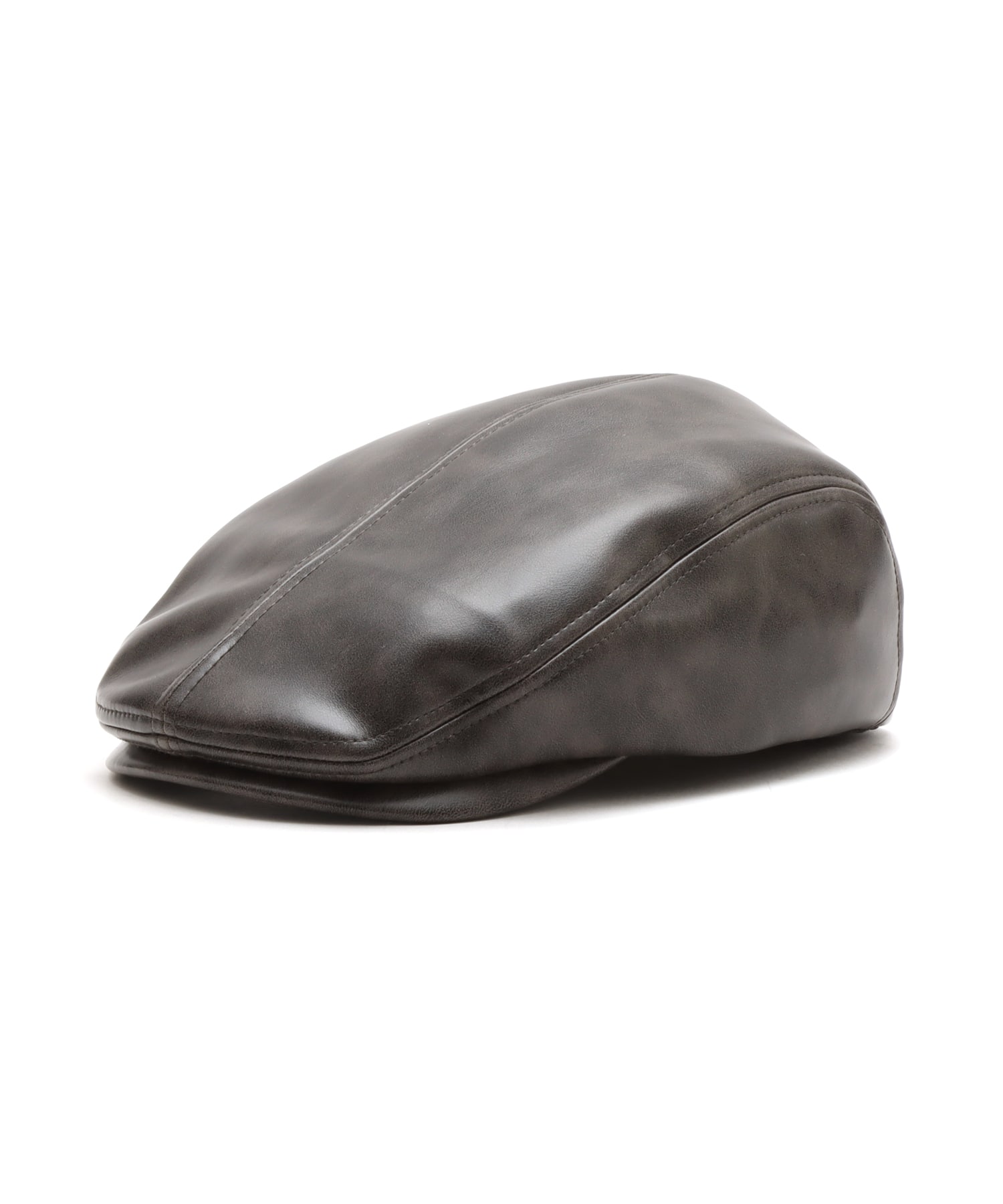 atmos pink Faux Leather Casquette BLACKのメイン画像