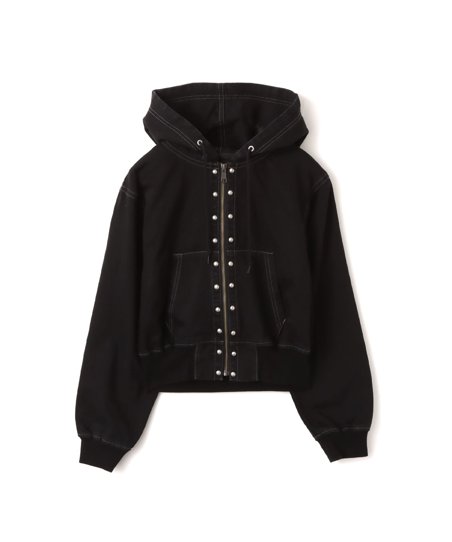 atmos pink Studs Denim Hoodie BLACKのメイン画像