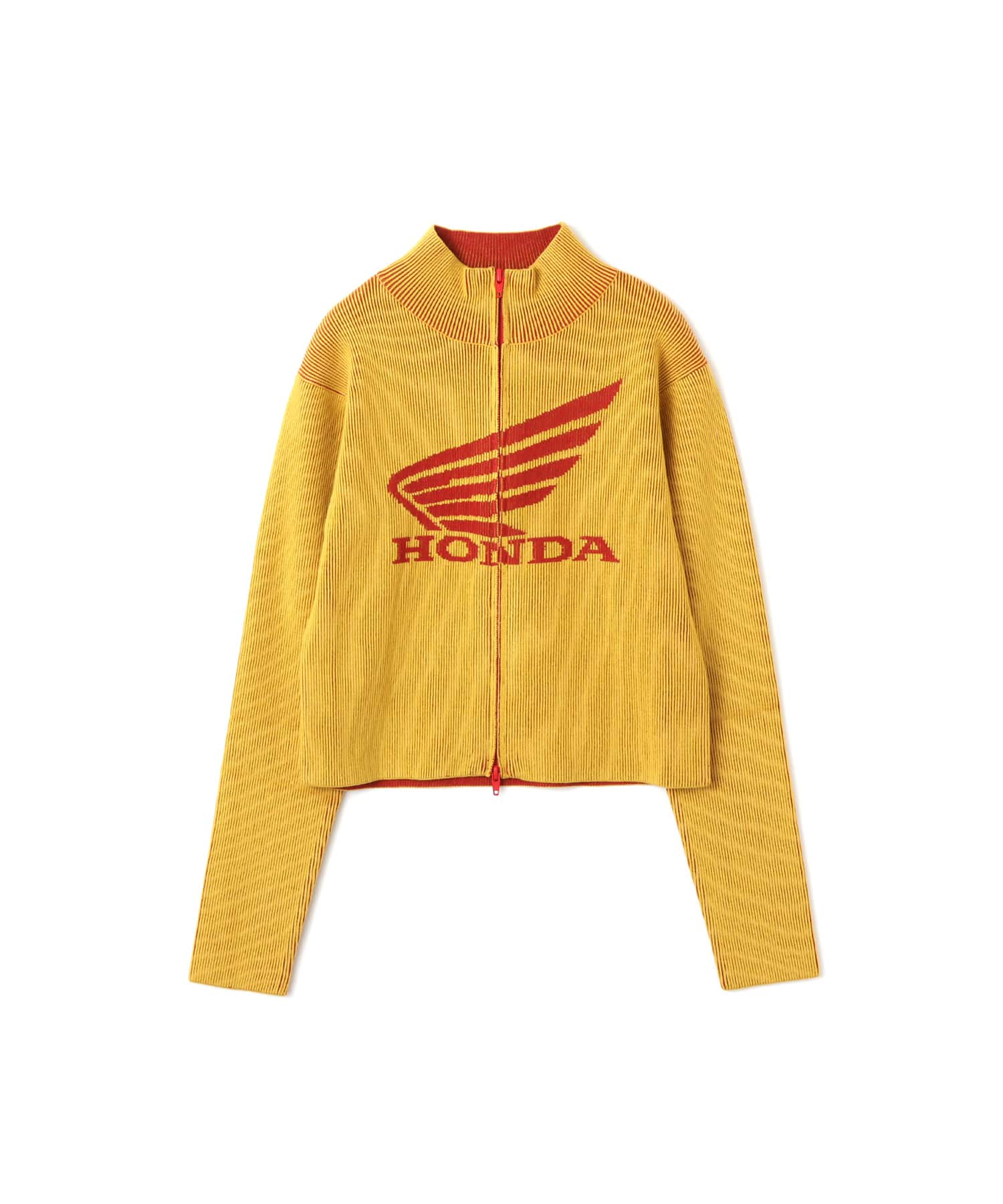 atmos pink x HONDA Zip Up Knit Cardigan ORANGEのメイン画像