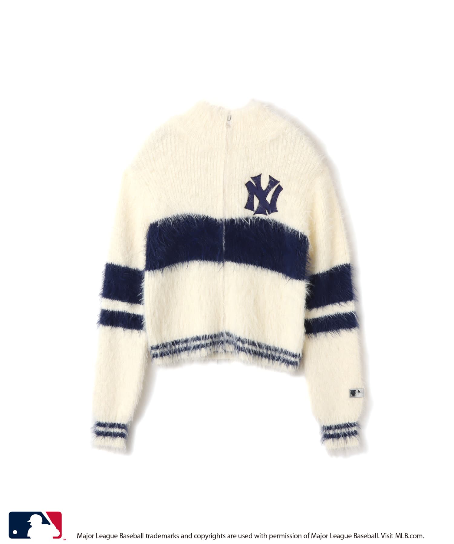 atmos pink MLB Shaggy Knit Blouson WHITEのメイン画像