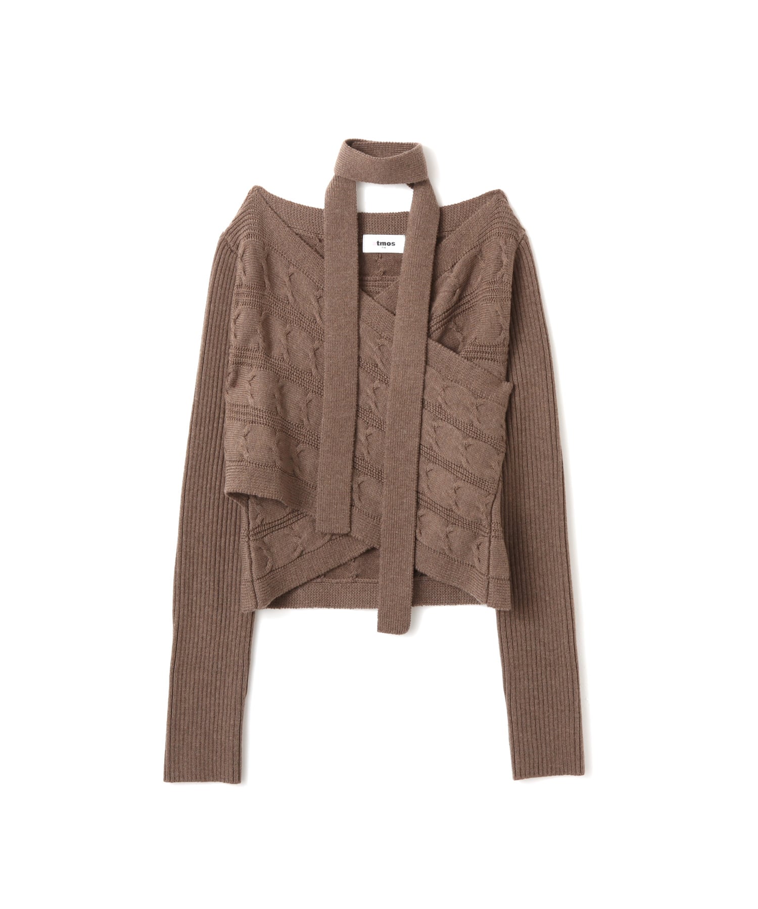 atmos pink Cache-coeur Knit Tops BROWNのメイン画像