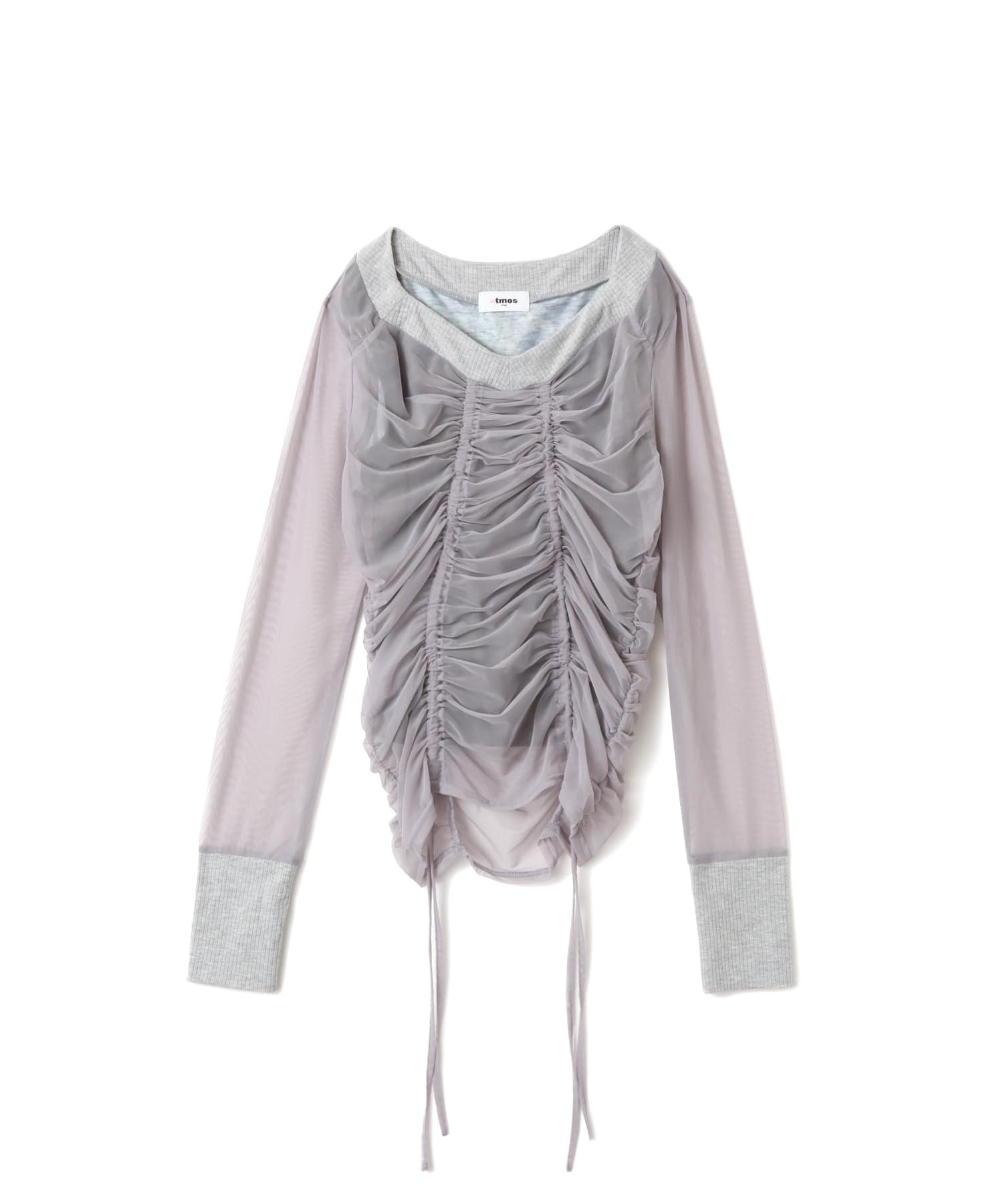 atmos pink See-through Layered LS T-shirt GRAYのメイン画像