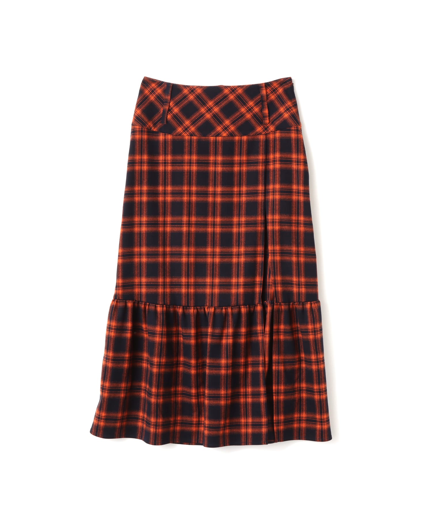 atmos pink Plaid Tiered Skirt ORANGEのメイン画像