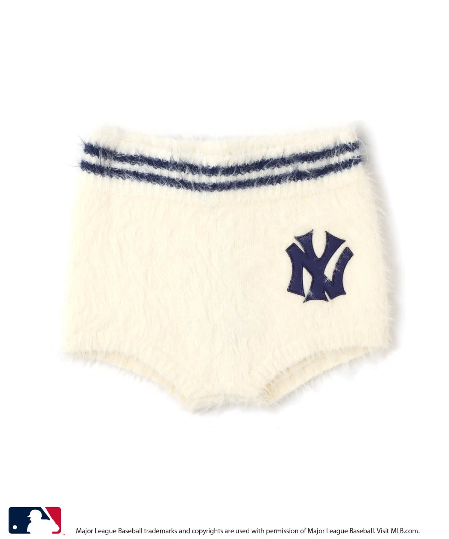 atmos pink MLB Shaggy Knit Short Pants WHITEのメイン画像
