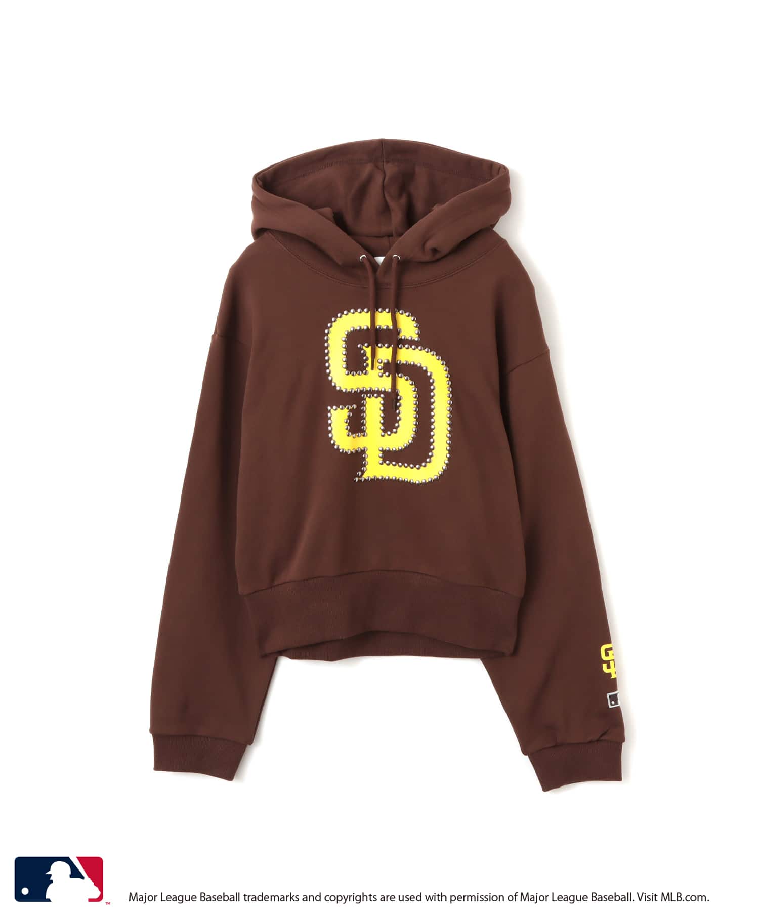atmos pink MLB Studs Logo Sweat Hoodie BROWNのメイン画像