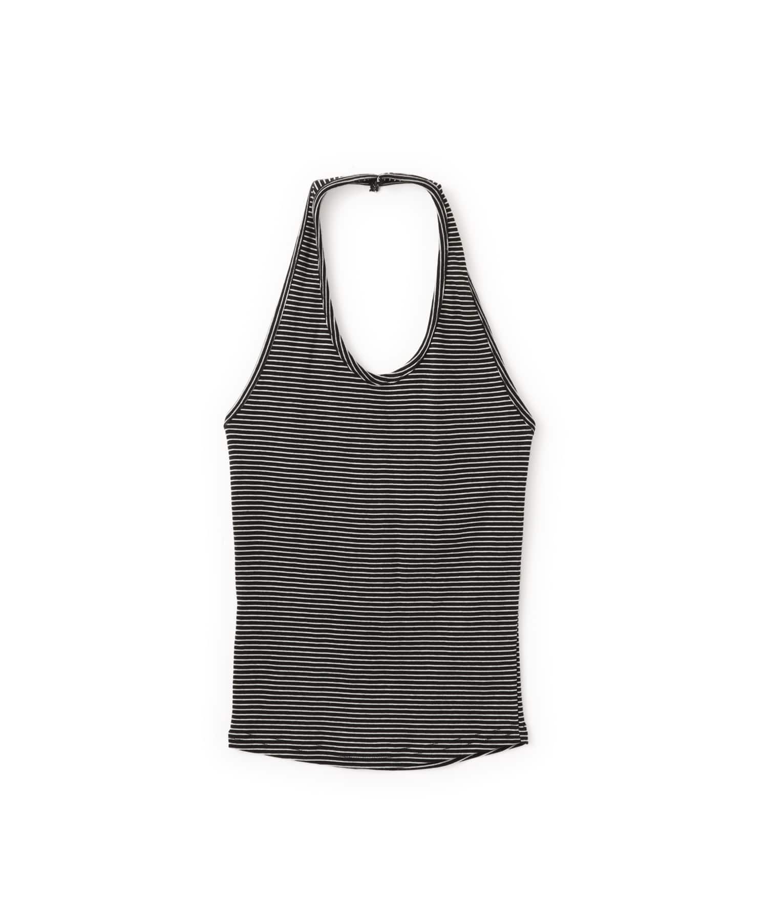 atmos pink Halter Neck Border Tank Top BLACKのメイン画像
