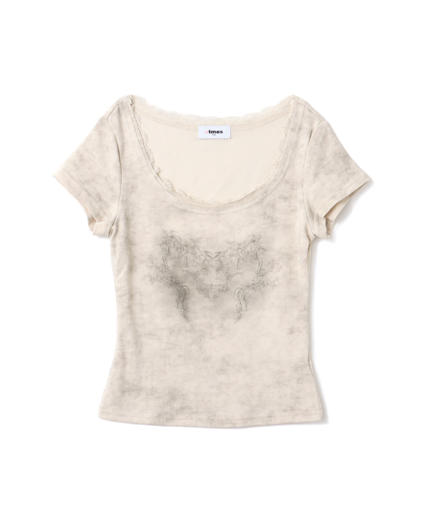 atmos pink Lace Print T-shirt BEIGEのメイン画像