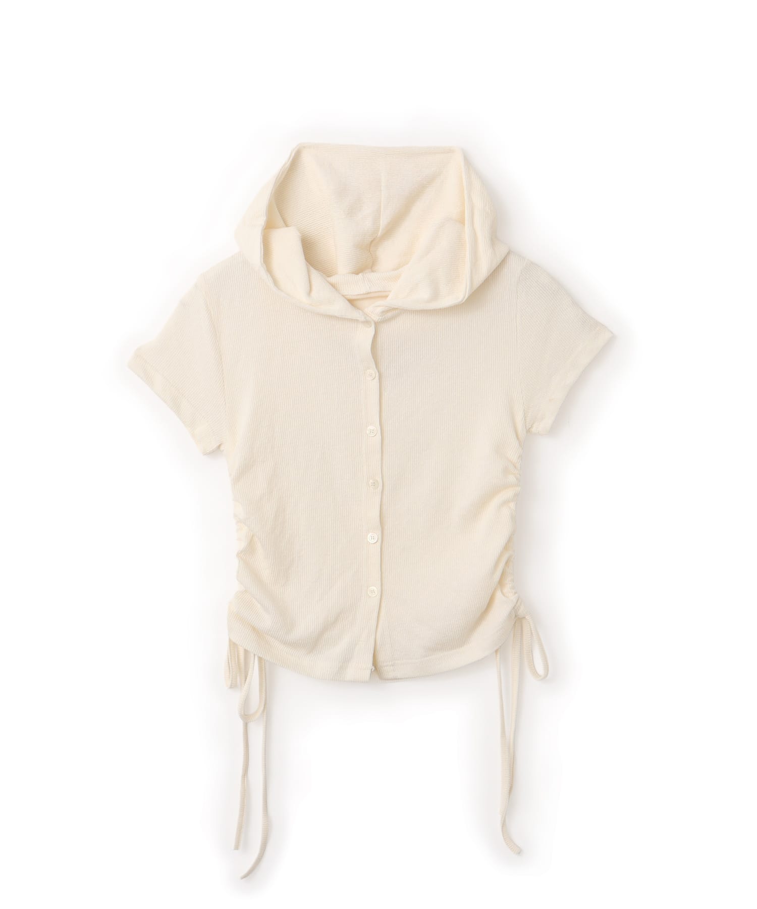atmos pink Shirring Hoodie Cardigan IVORYのメイン画像