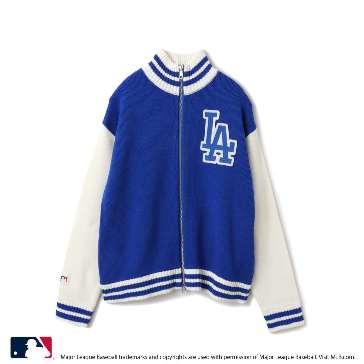 atmos pink MLB Knit Blouson BLUEのメイン画像