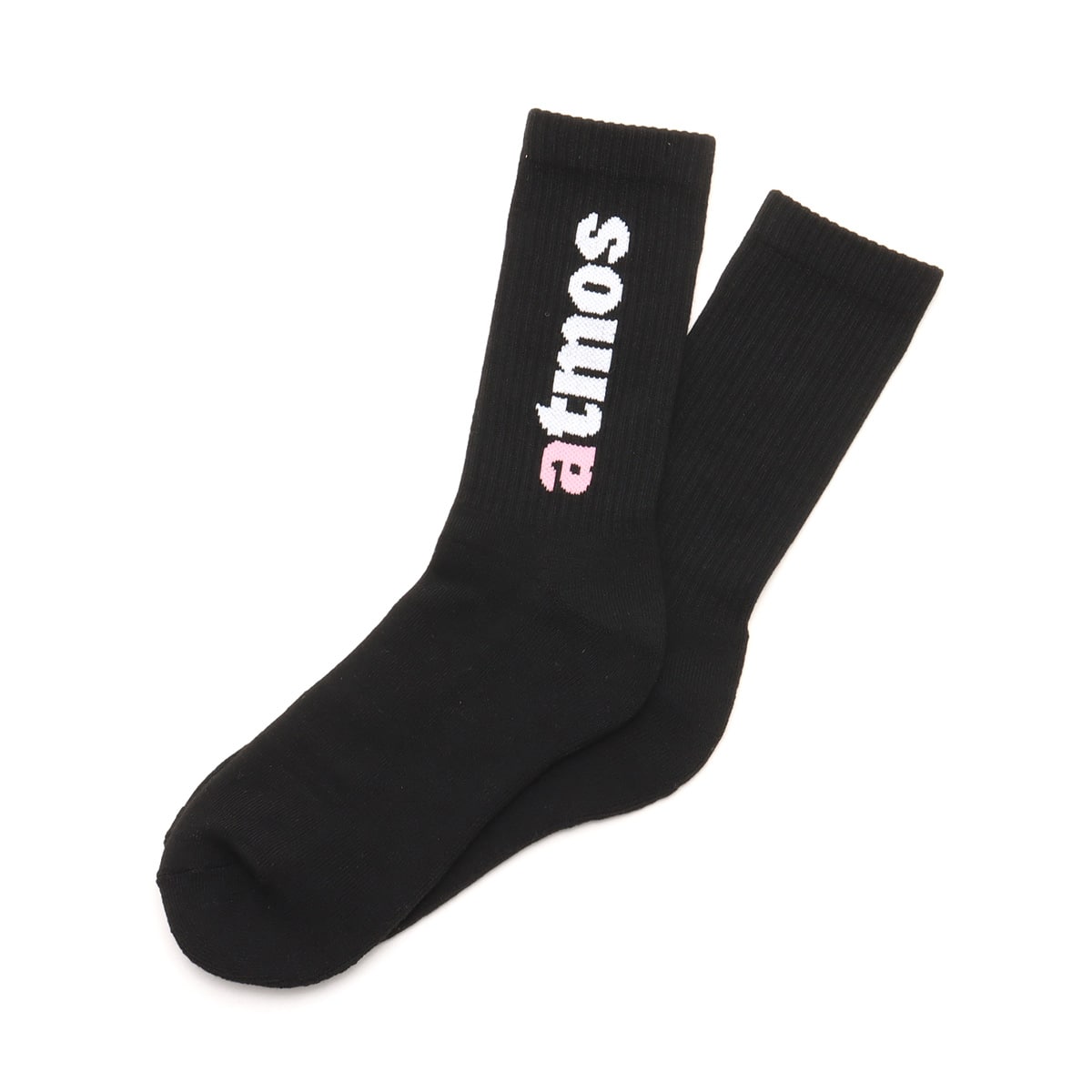 atmos pink Jacquard Logo Socks BLACKのメイン画像