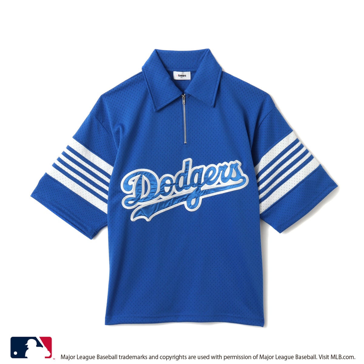 atmos pink MLB Mesh T-shirt BLUEのメイン画像