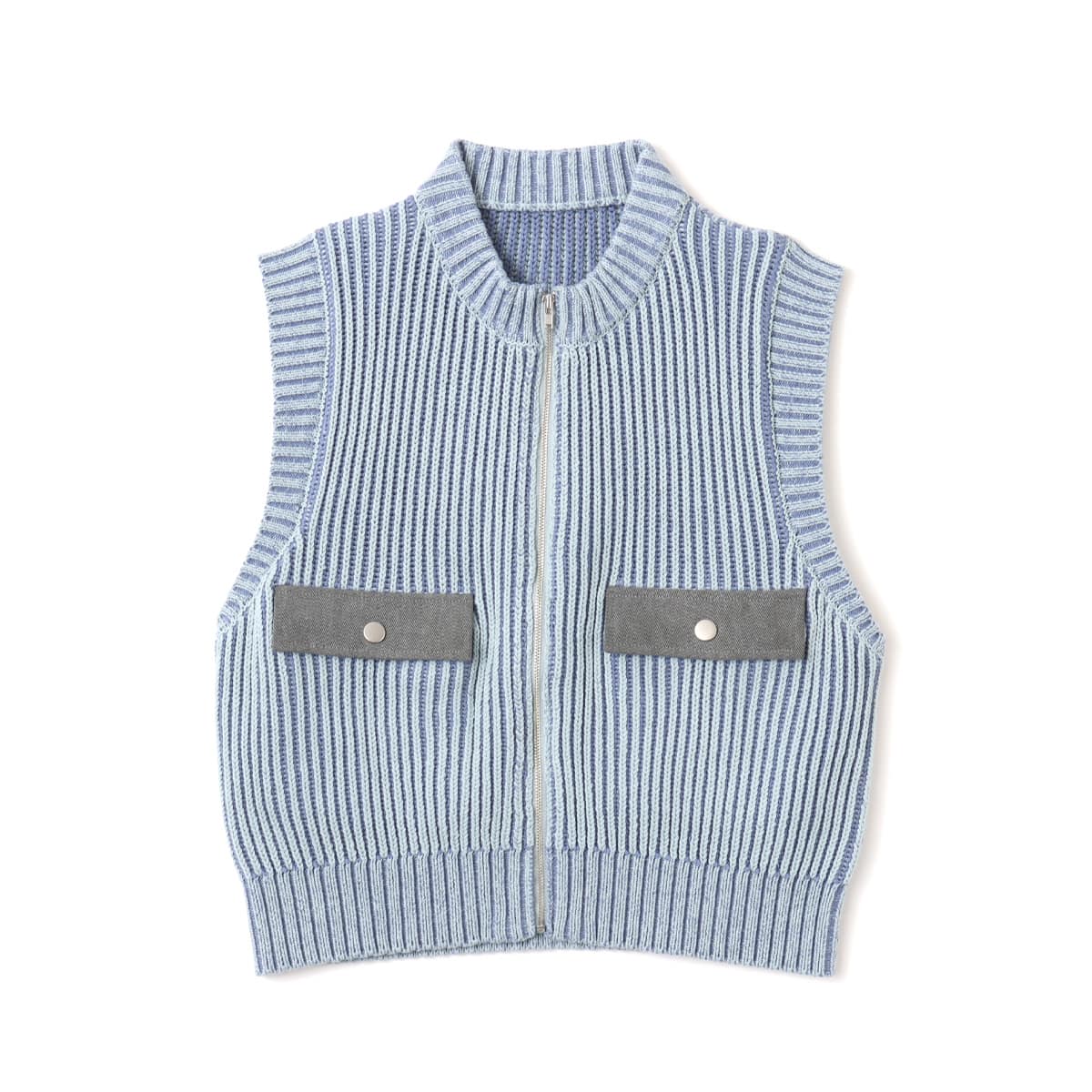 atmos pink Pigment Knit Vest BLUEのメイン画像