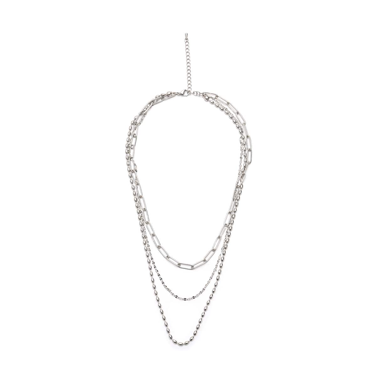 atmos pink Triple Chain Necklace SILVERのメイン画像