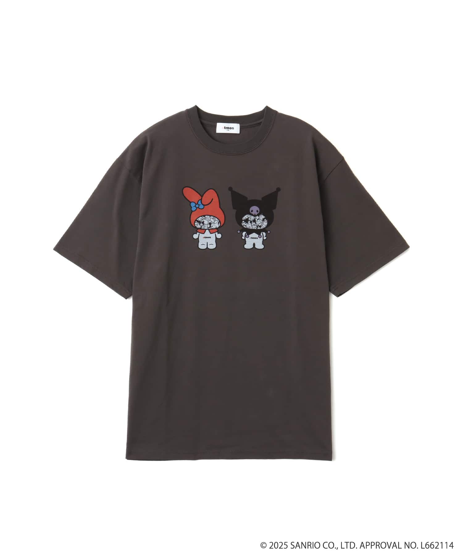 atmos pink x MY MELODY ＆KUROMI Vintage Big T-shirt CHARCOALのメイン画像