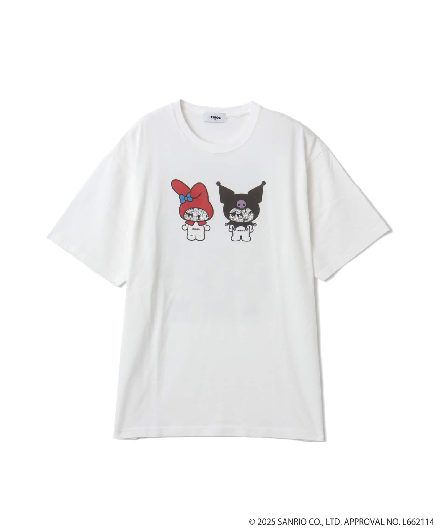 atmos pink x MY MELODY ＆KUROMI Vintage Big T-shirt WHITEのメイン画像