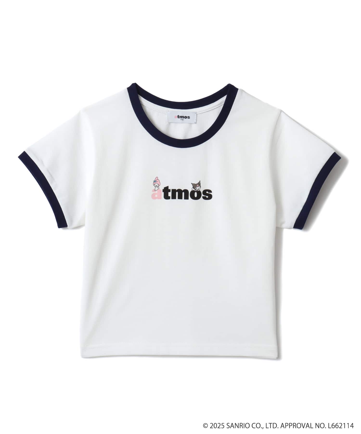 atmos pink x MY MELODY & KUROMI Ringer Neck T-shirt WHITEのメイン画像