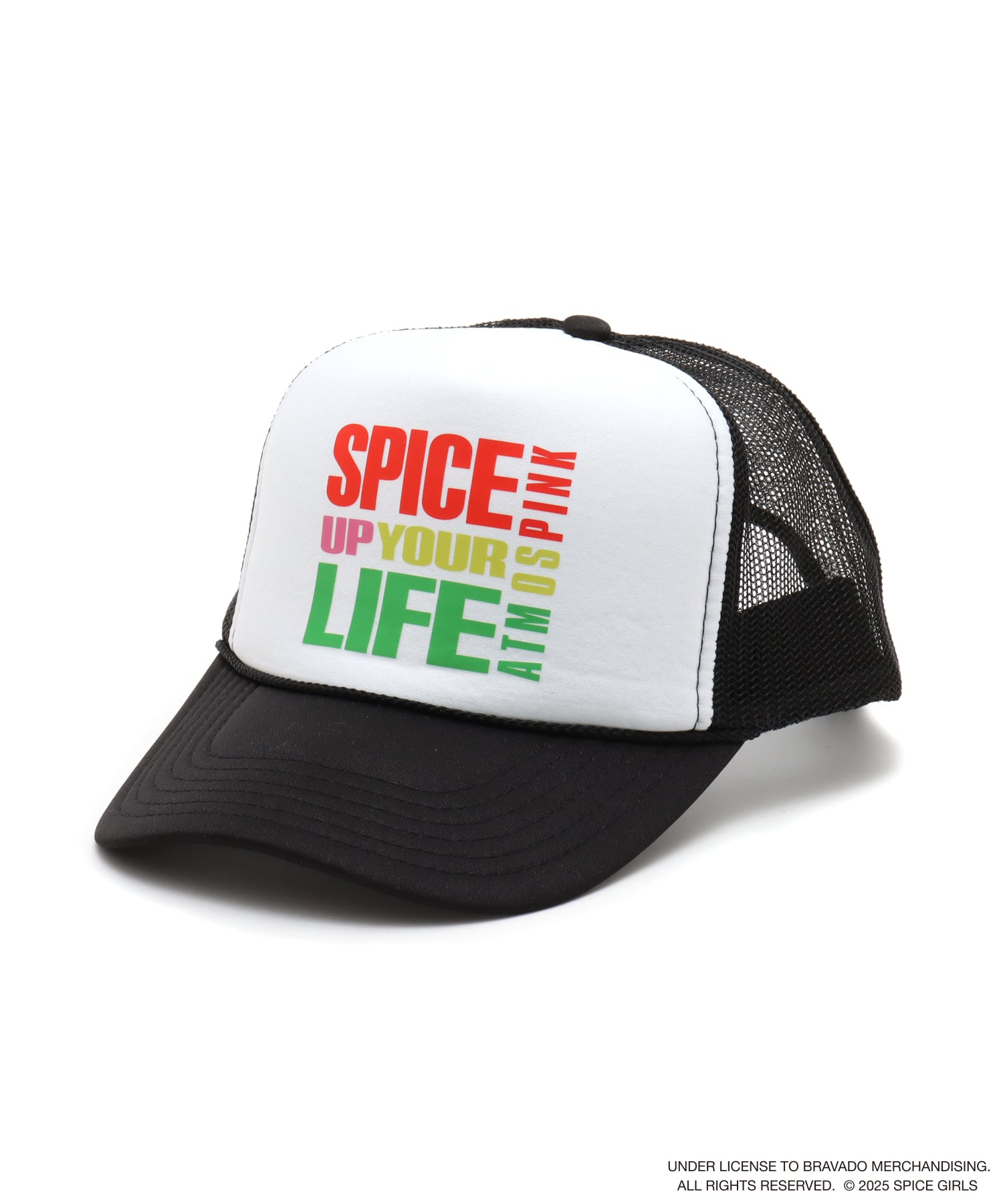 atmos pink x SPICE GIRLS Mesh Cap BLACK X WHITEのメイン画像
