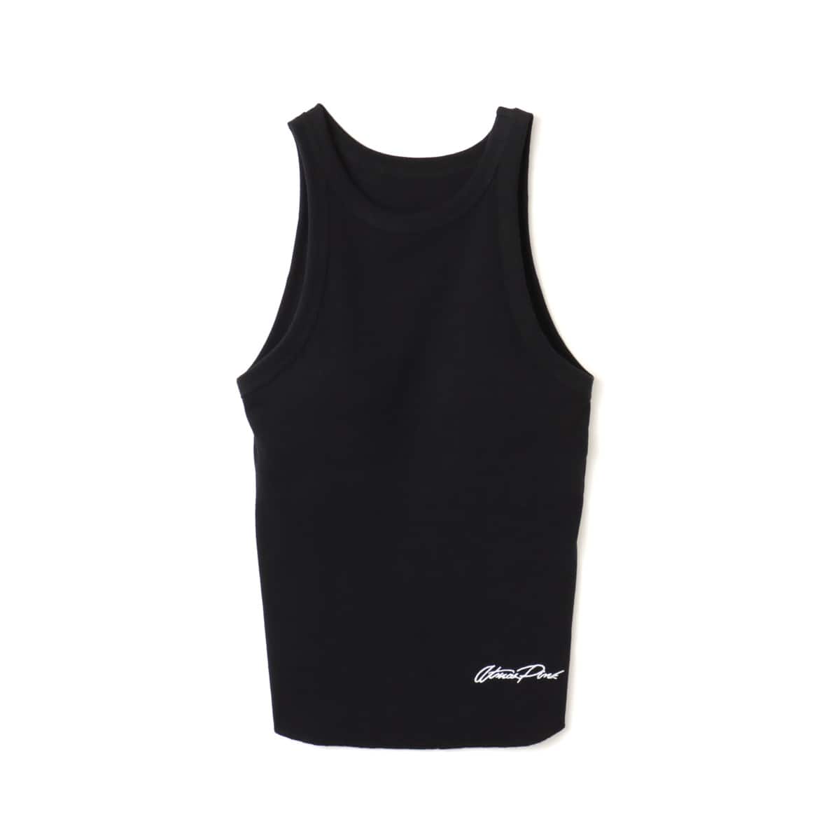 atmos pink Logo Embroidery Tank Top BLACKのメイン画像