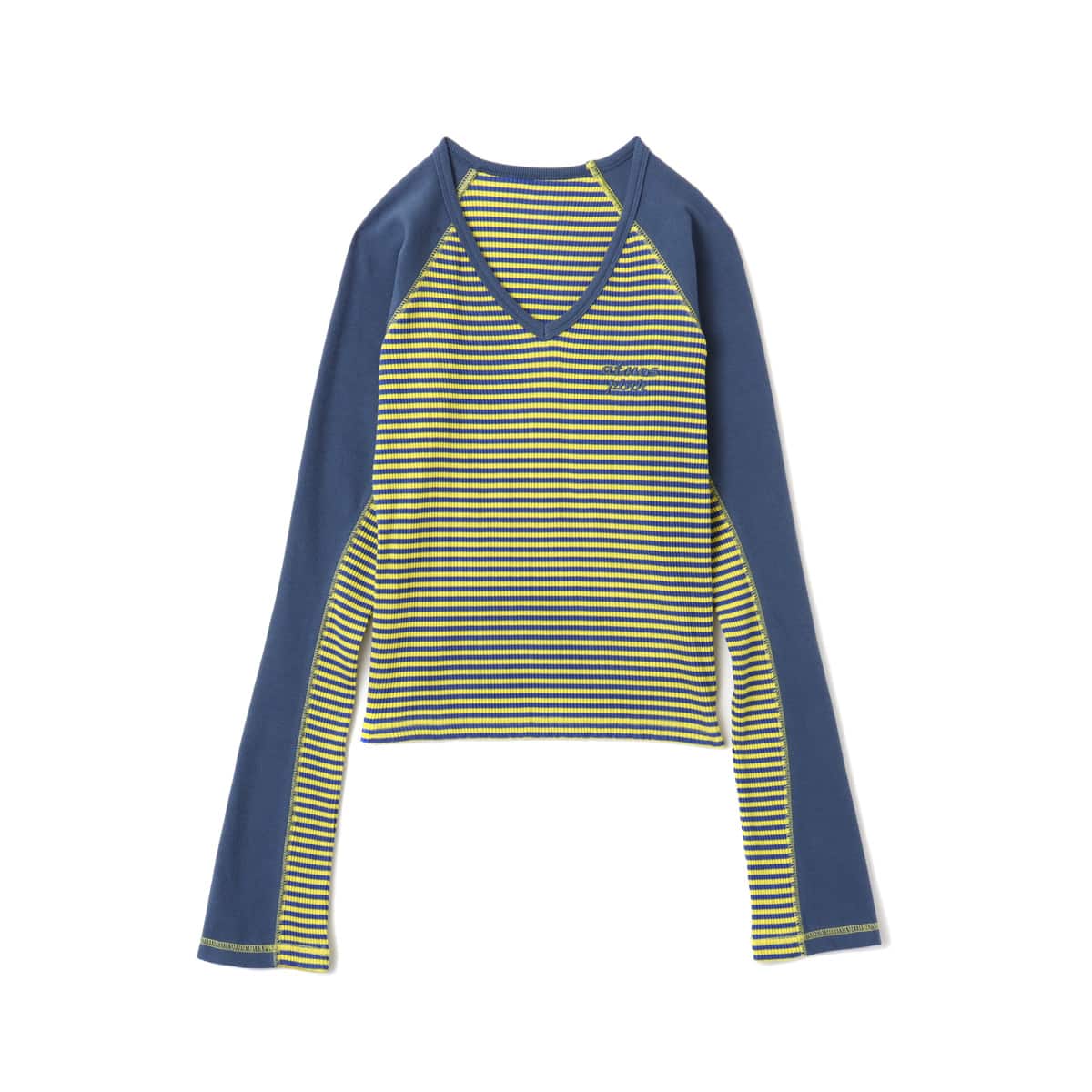 atmos pink V-Neck Raglan Long Sleeve T-shirt BLUEのメイン画像