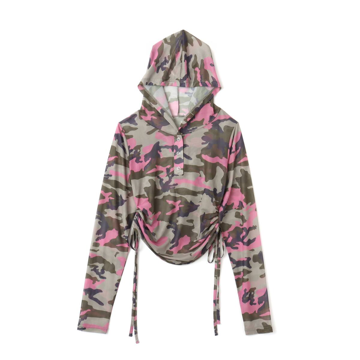 atmos pink See-through Hoodie CAMOUFLAGE BEIGEのメイン画像