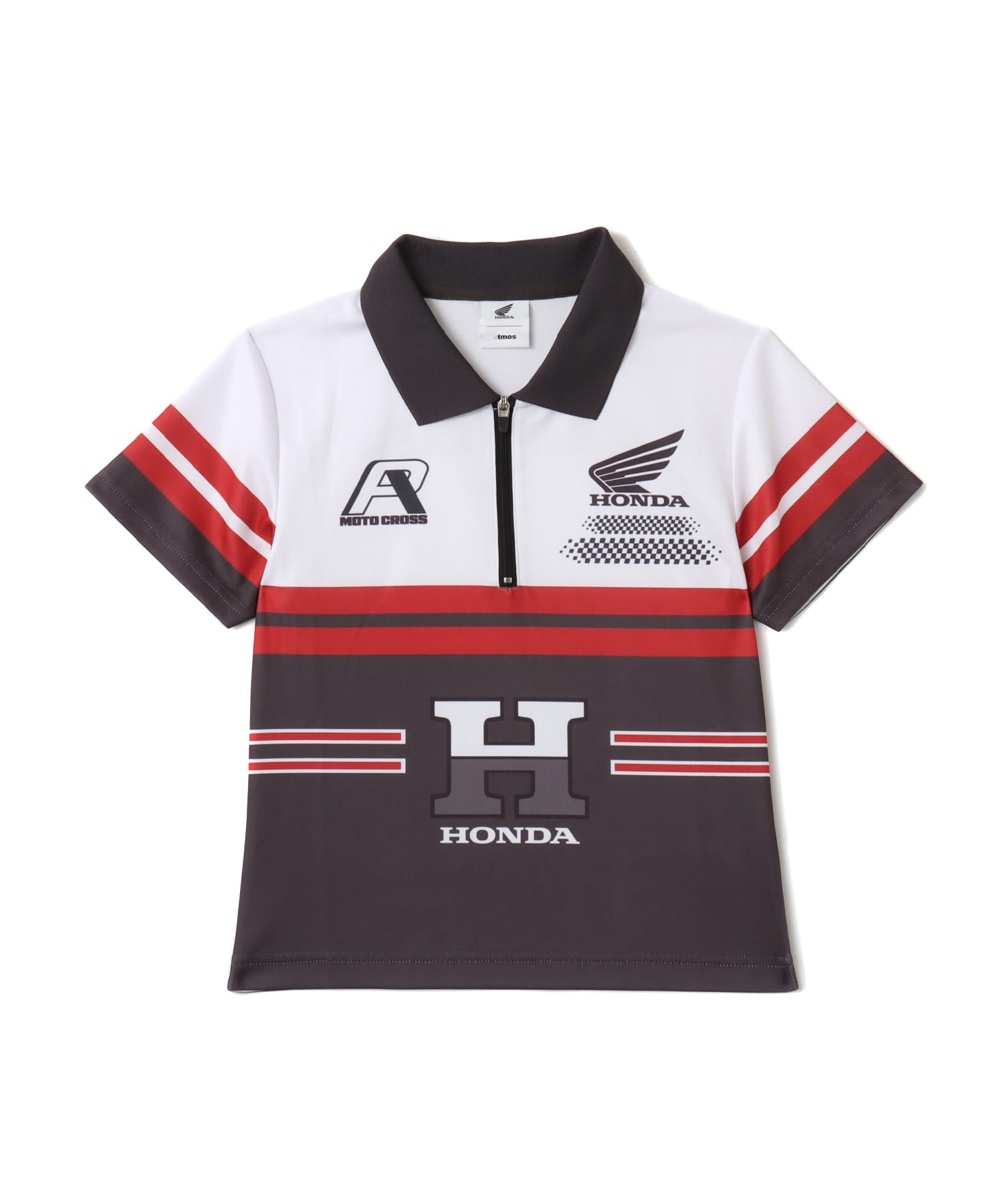 HONDA x atmos pink Racing Polo Shirt BLACKのメイン画像