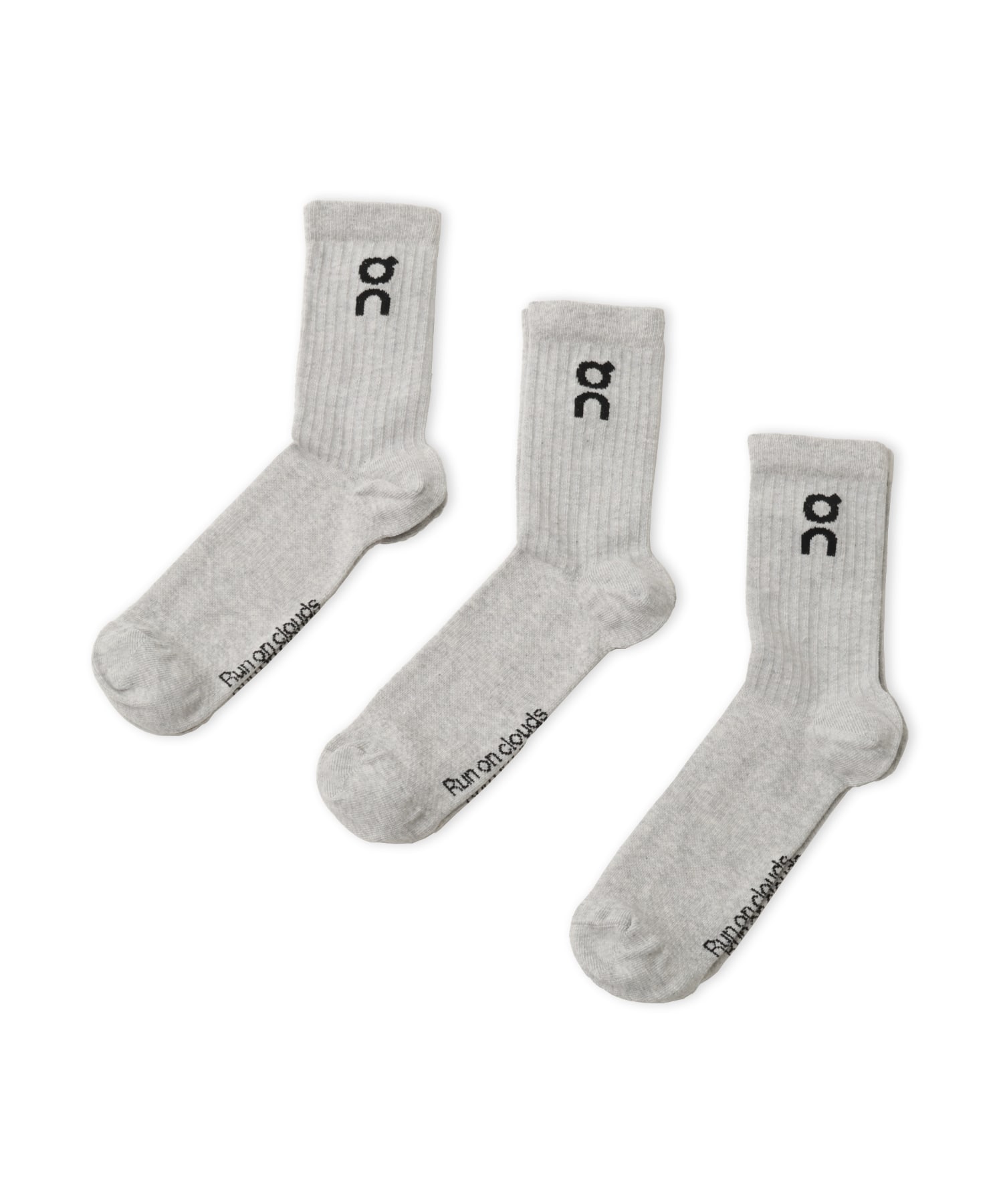 On Logo Sock High 3P HEATHER GRAYのメイン画像
