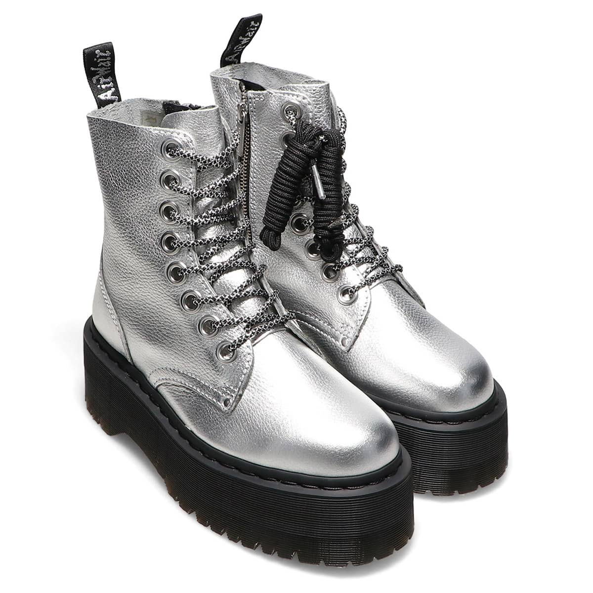 silver metallic doc martens