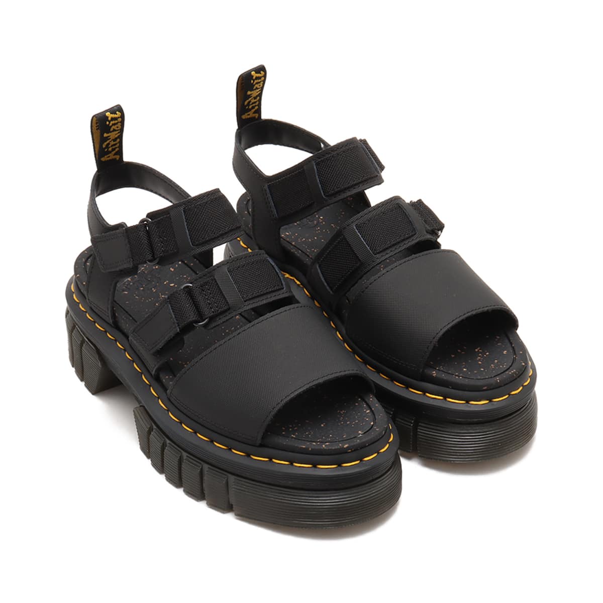 Dr.Martens Ricki 3-strap sandal Black Ajax & Black Extra Tough 50/50 BLACKのメイン画像