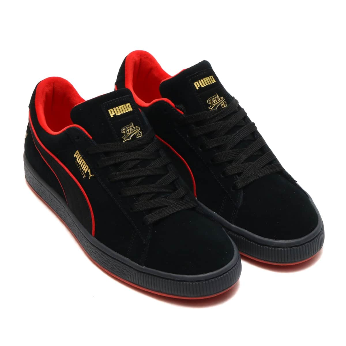 puma suede black high top