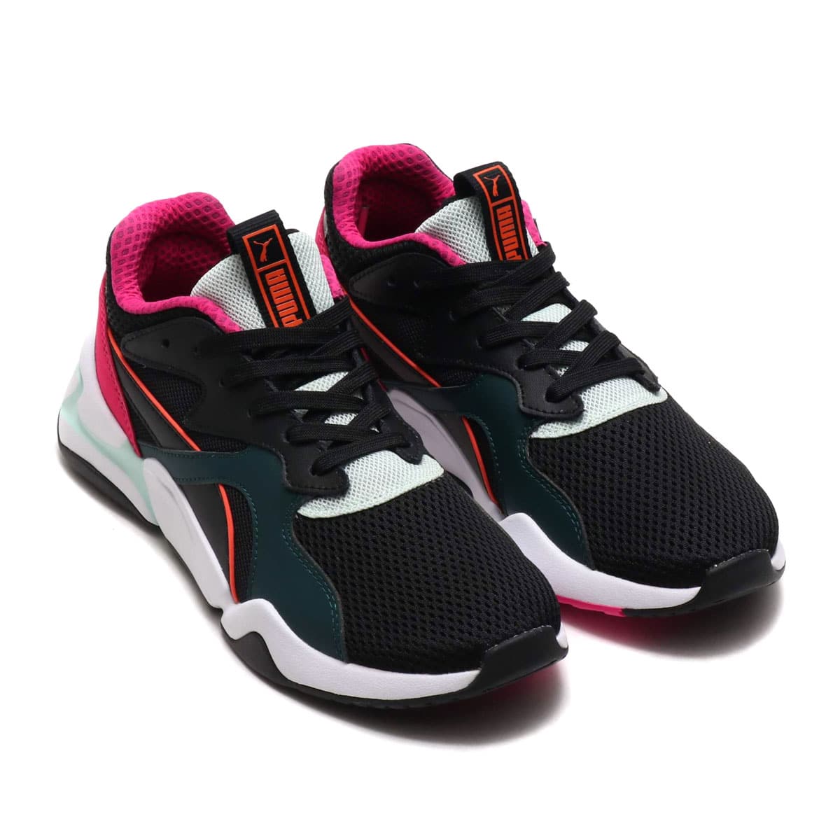 puma black mesh sports shoes