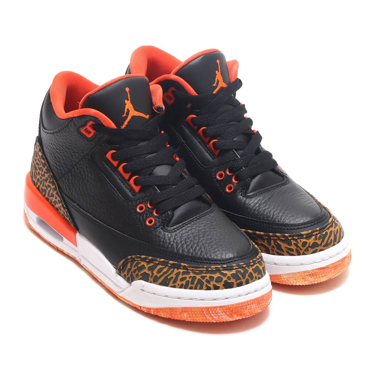 JORDAN BRAND AIR JORDAN 3 RETRO (GS) BLACK/TEAM ORANGE-KUMQUAT