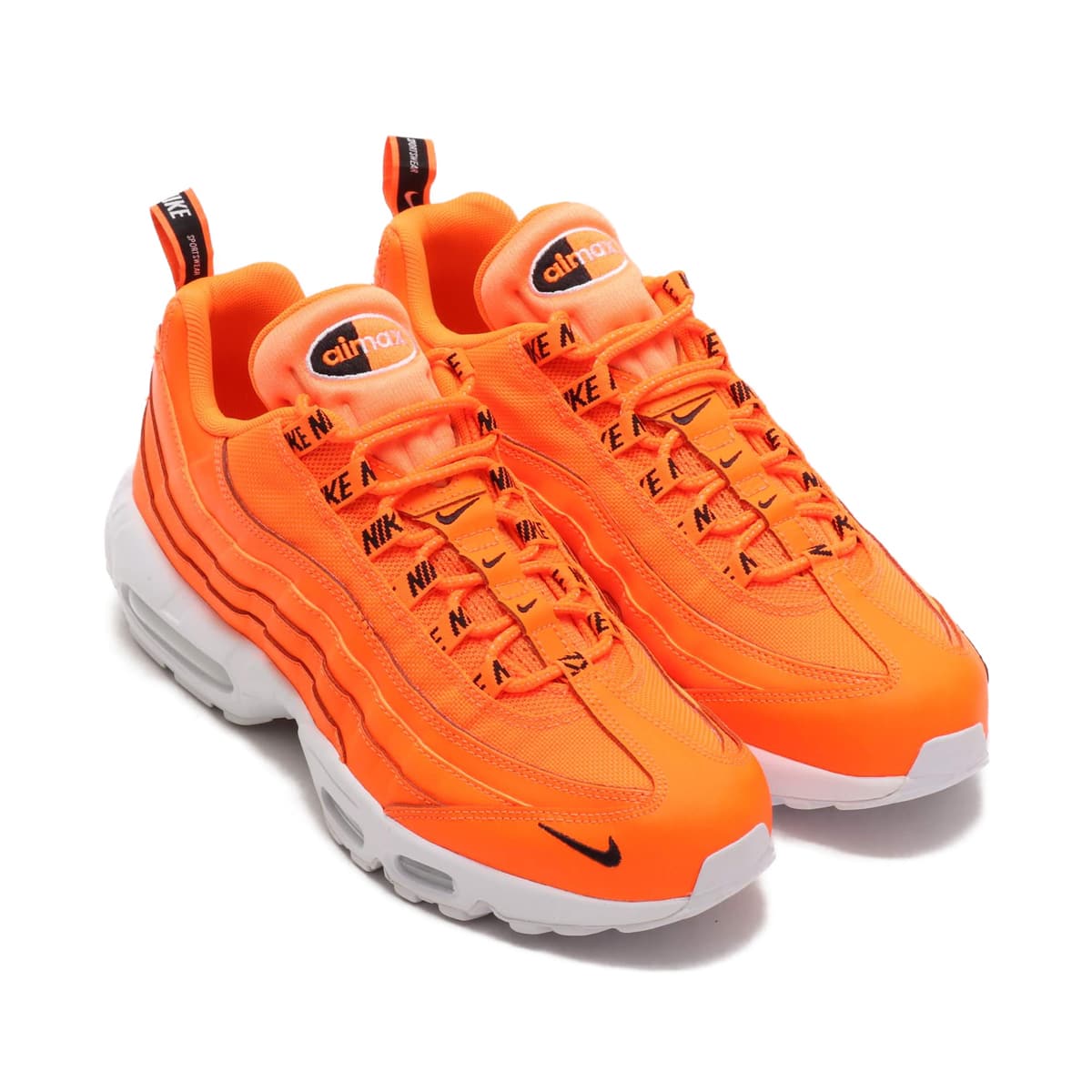 orange black white air max 95