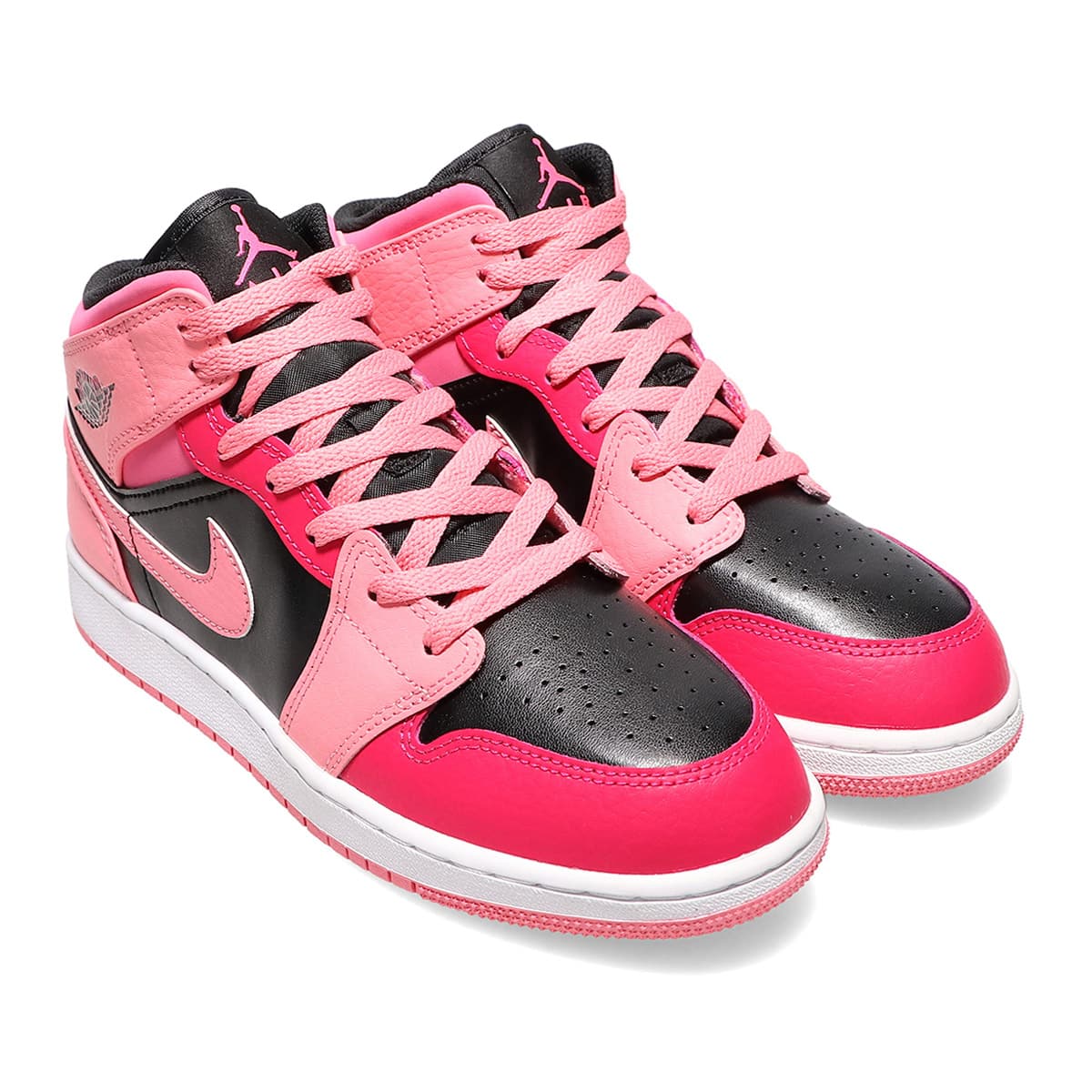 JORDAN BRAND AIR JORDAN 1 MID (GS) CORAL CHALK/PINKSICLE-RUSH PINK-BLACK  21HO-I