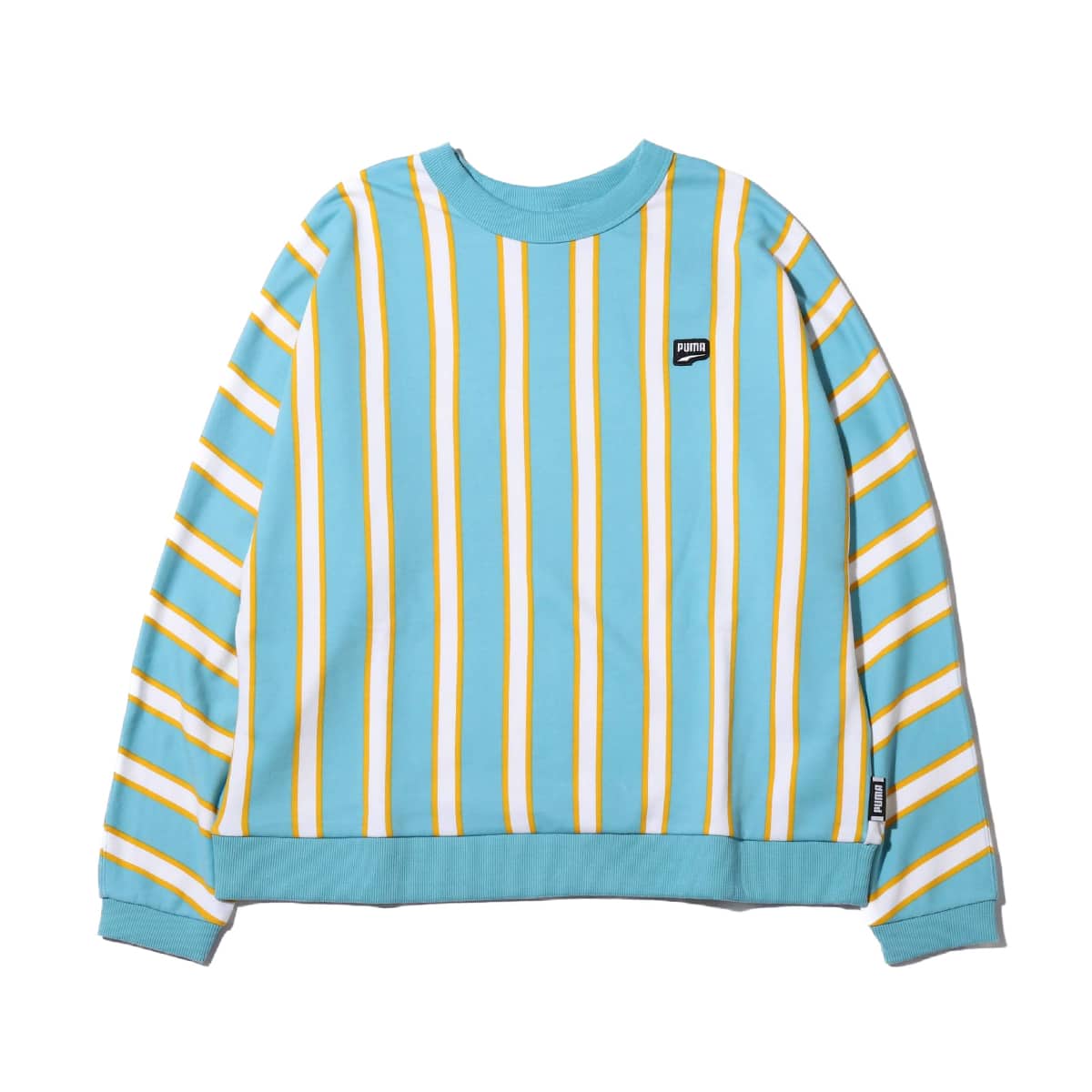 PUMA DOWNTOWN STRIPE CREWSWEAT MILKY BLUE 19FA-I_photo_large